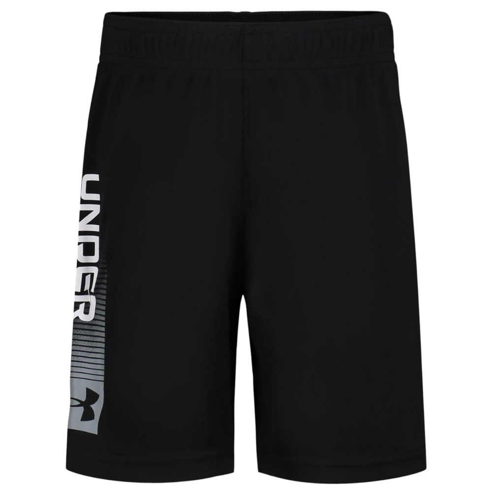 NEW Under Armour Logo Black White Neutral Shorts, Gym Sports, Little Boy Size 7